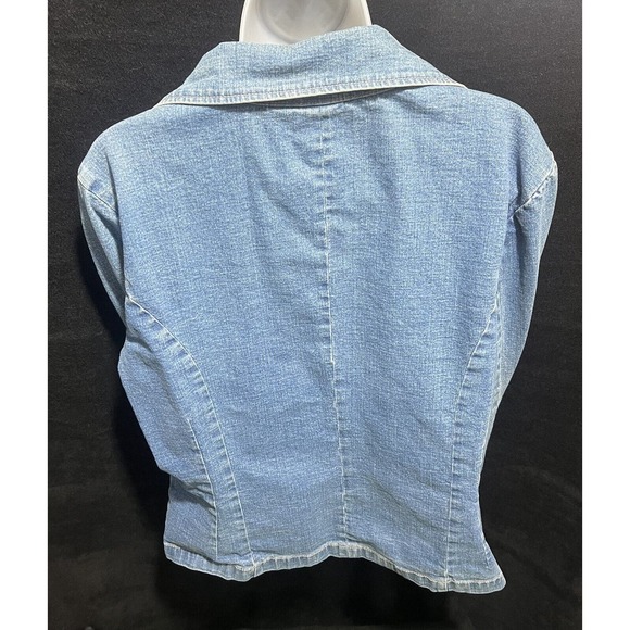 STO Susquehanna Trail Outfitters Denim Jean Jacket Size Large 2 Fancy Buttons - Picture 2 of 8